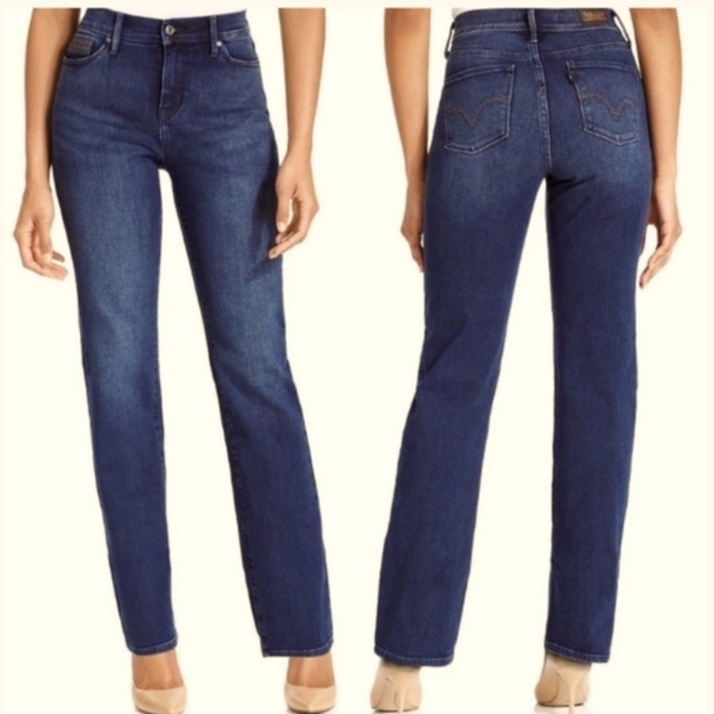 Levi's 512 Denim Dark Wash Straight Leg Jeans Size 6